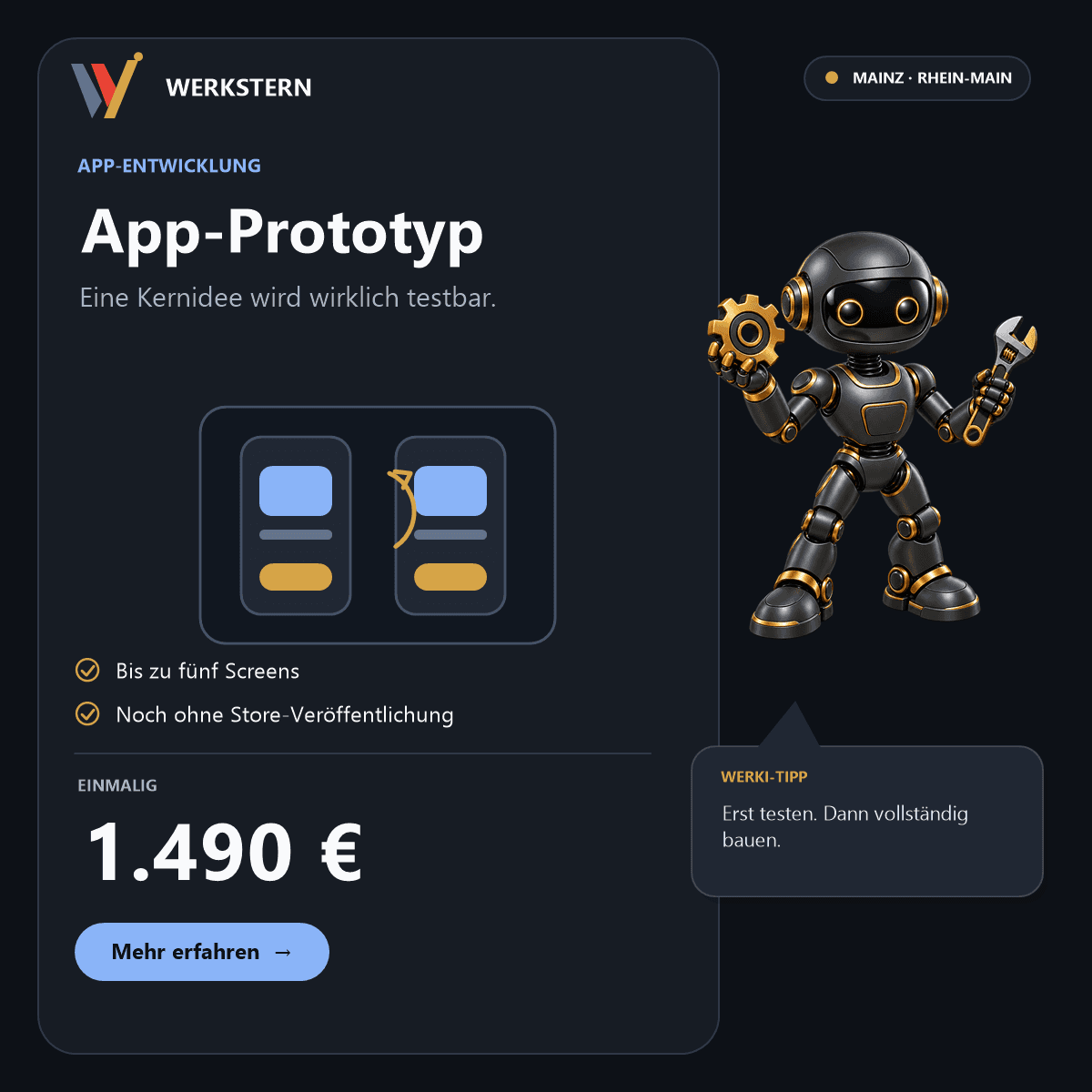 Werkstern Produktbild: App-Prototyp – 1.490 €