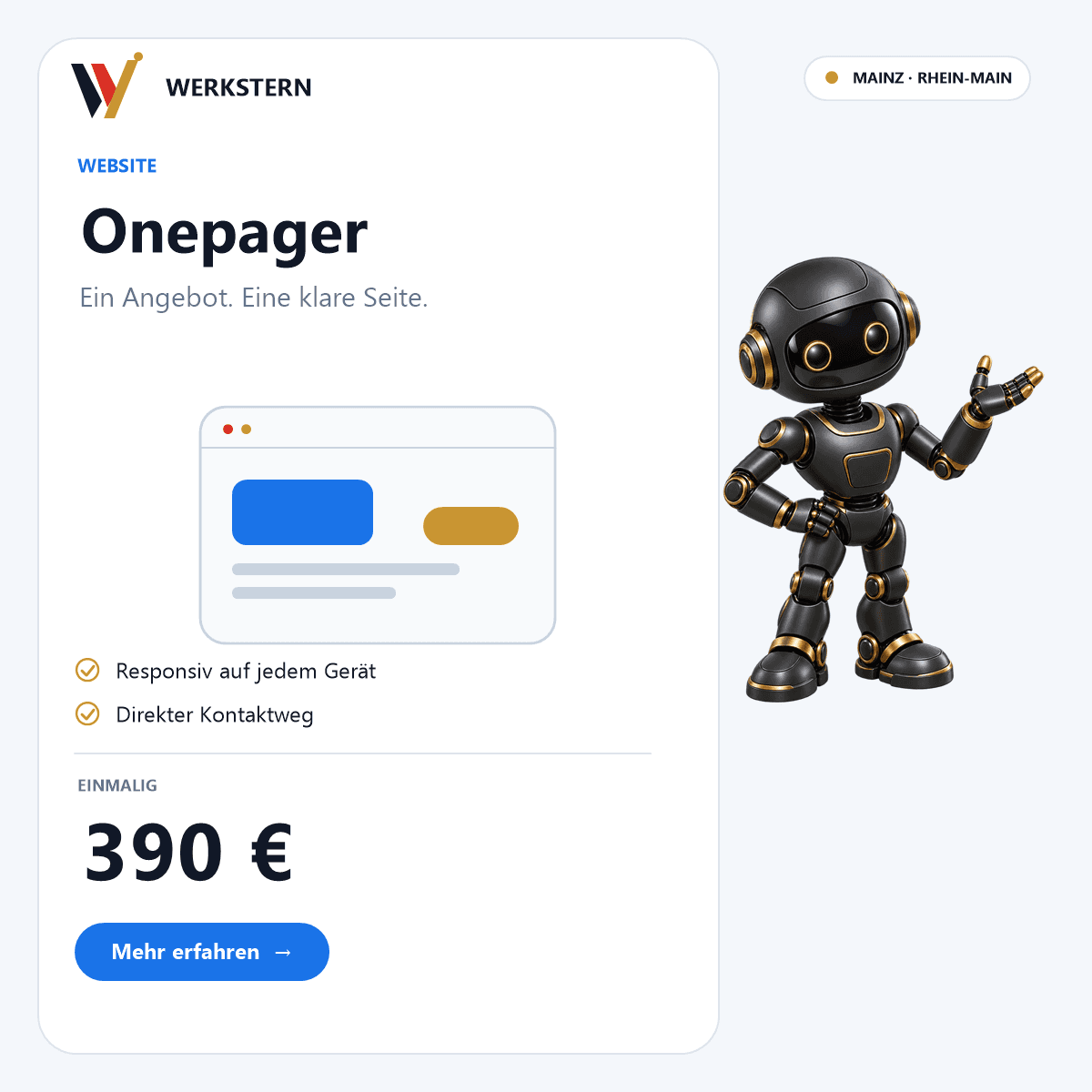 Werkstern Produktbild: Onepager für kleine Unternehmen – 390 €