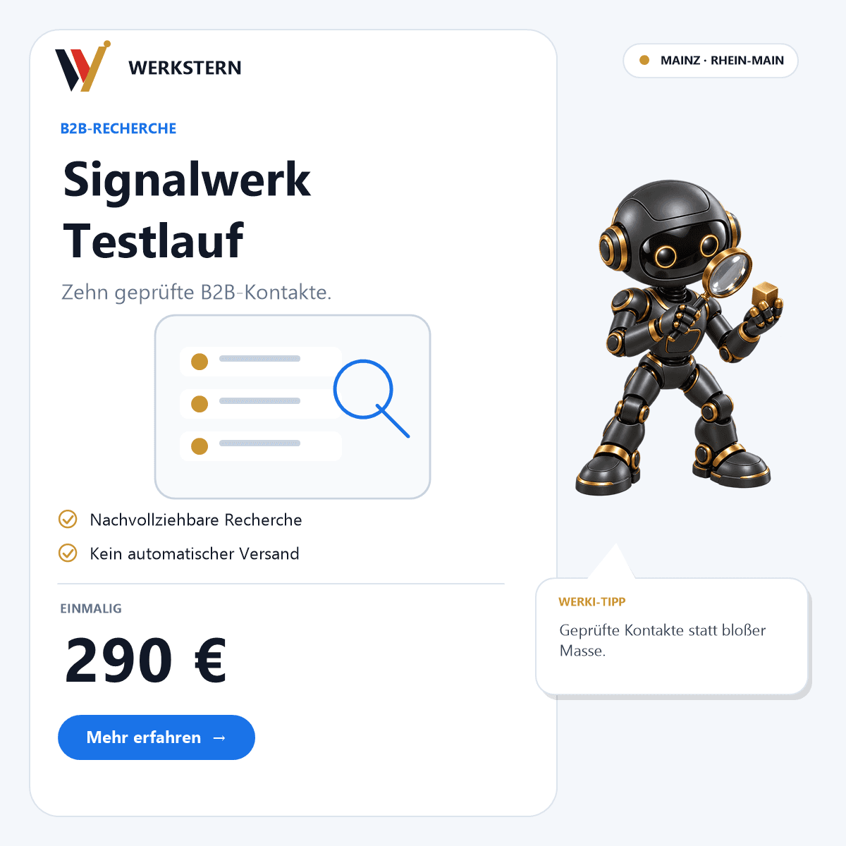 Werkstern Produktbild: Signalwerk Testlauf – 290 €