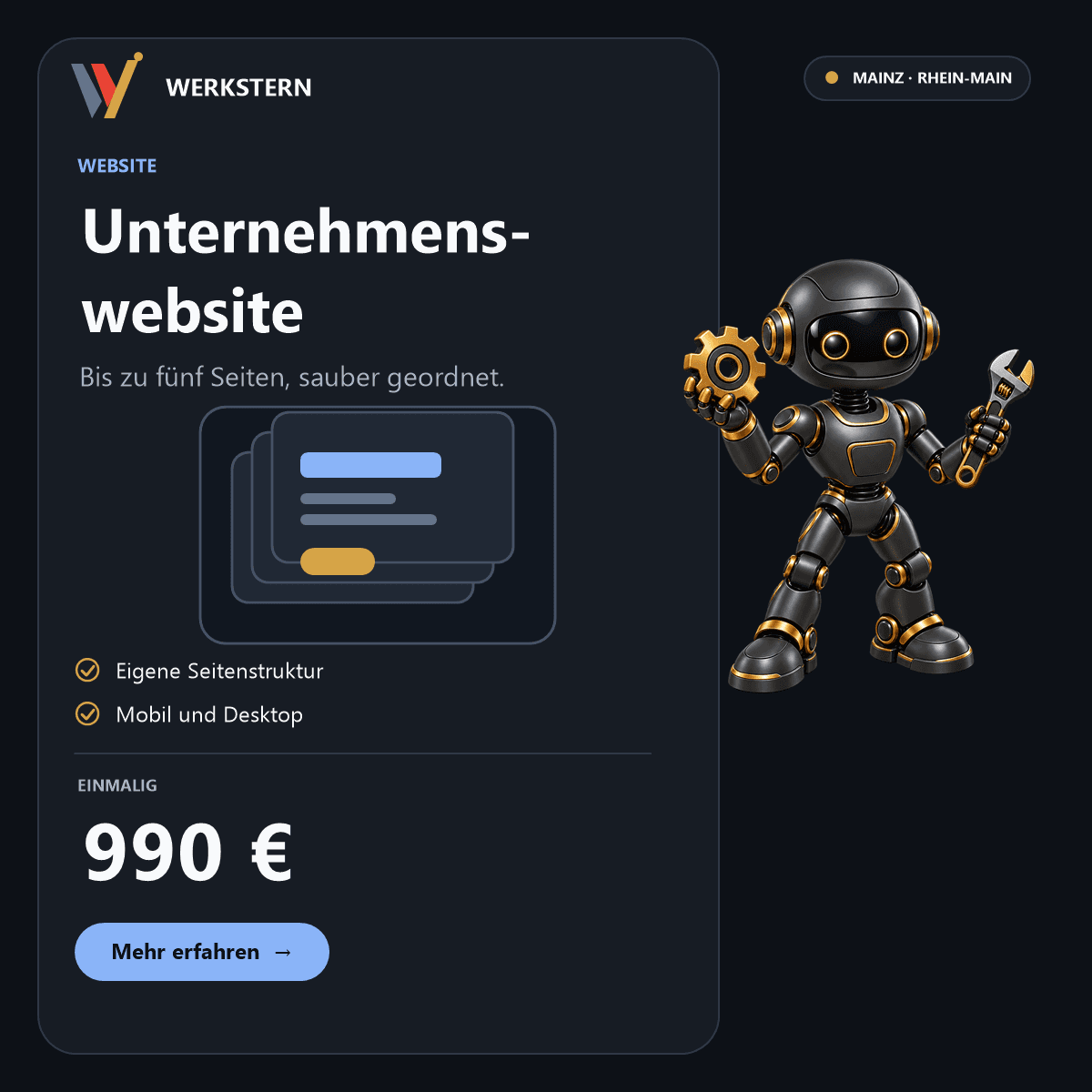 Werkstern Produktbild: Unternehmenswebsite – 990 €