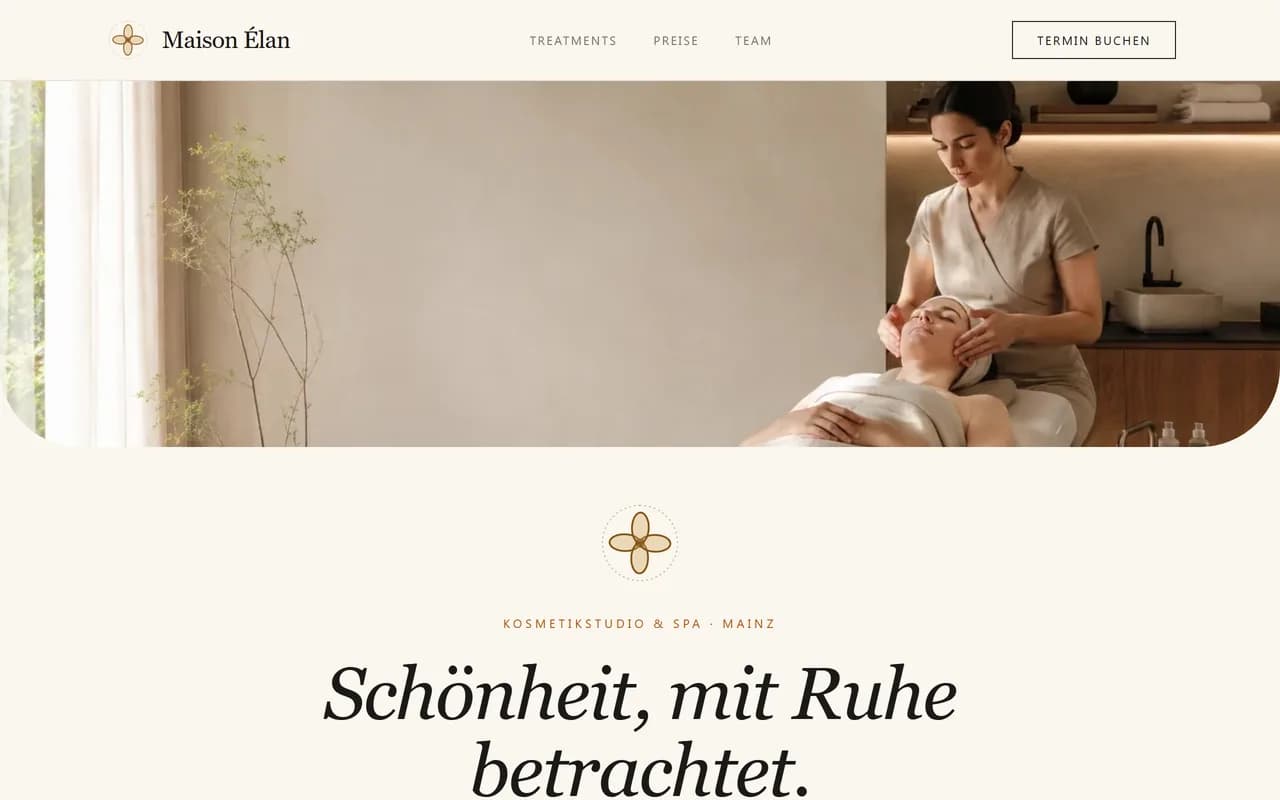Maison Élan: Screenshot der Frontpage