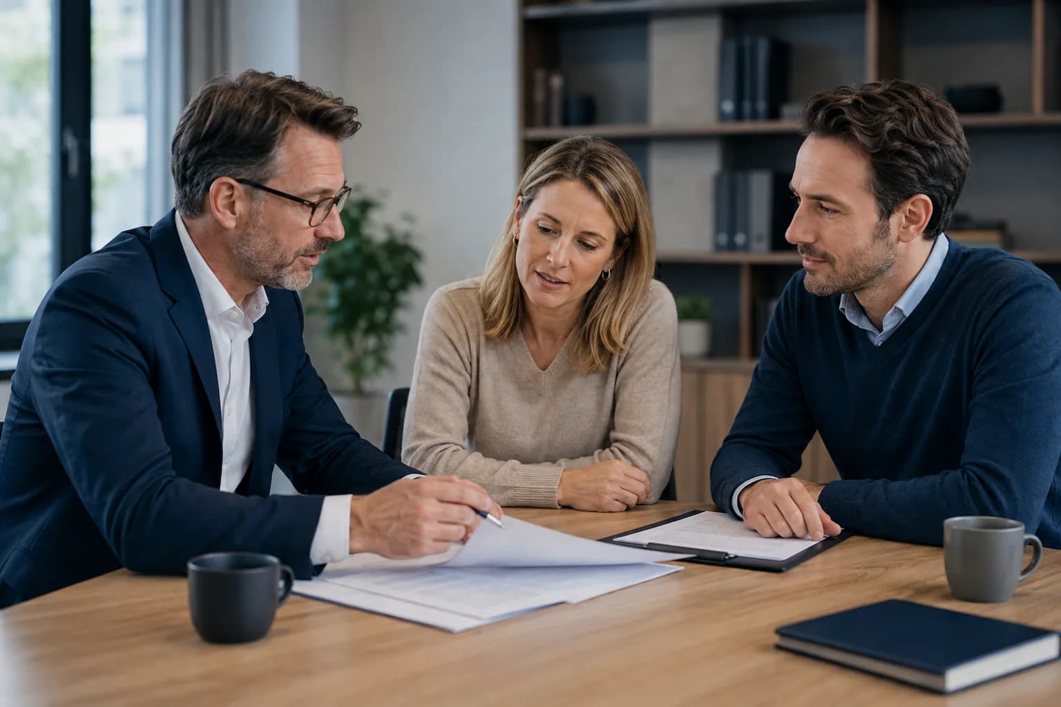 Beratungsgespräch an einem Besprechungstisch