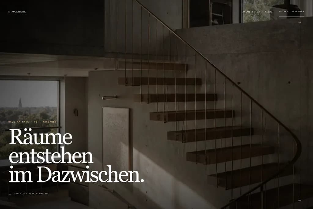 Website-Entwurf Stockwerk Architektur